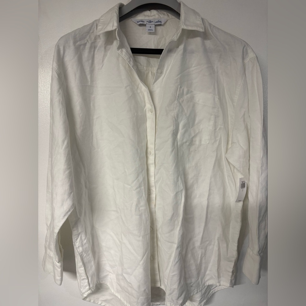 Old Navy Men's White Casual Button Down Shirt
